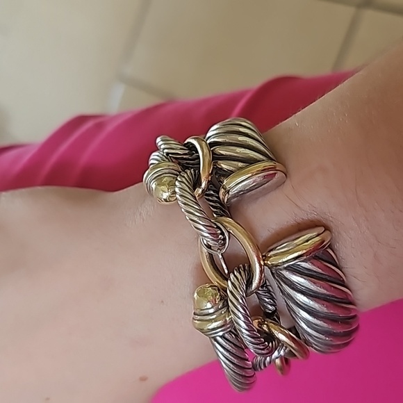 David yurman gold and silver cuff bracelet - Picture 1 of 4